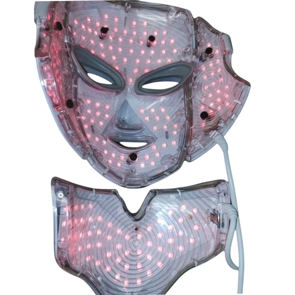 7 Color LED Beauty Mask Photon Light Therapy Face Neck Skin Rejuvenation White